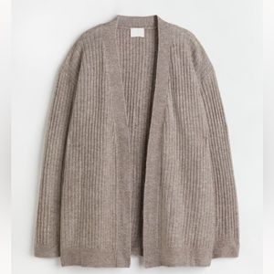 H&M Rib-Knit Cardigan in Taupe